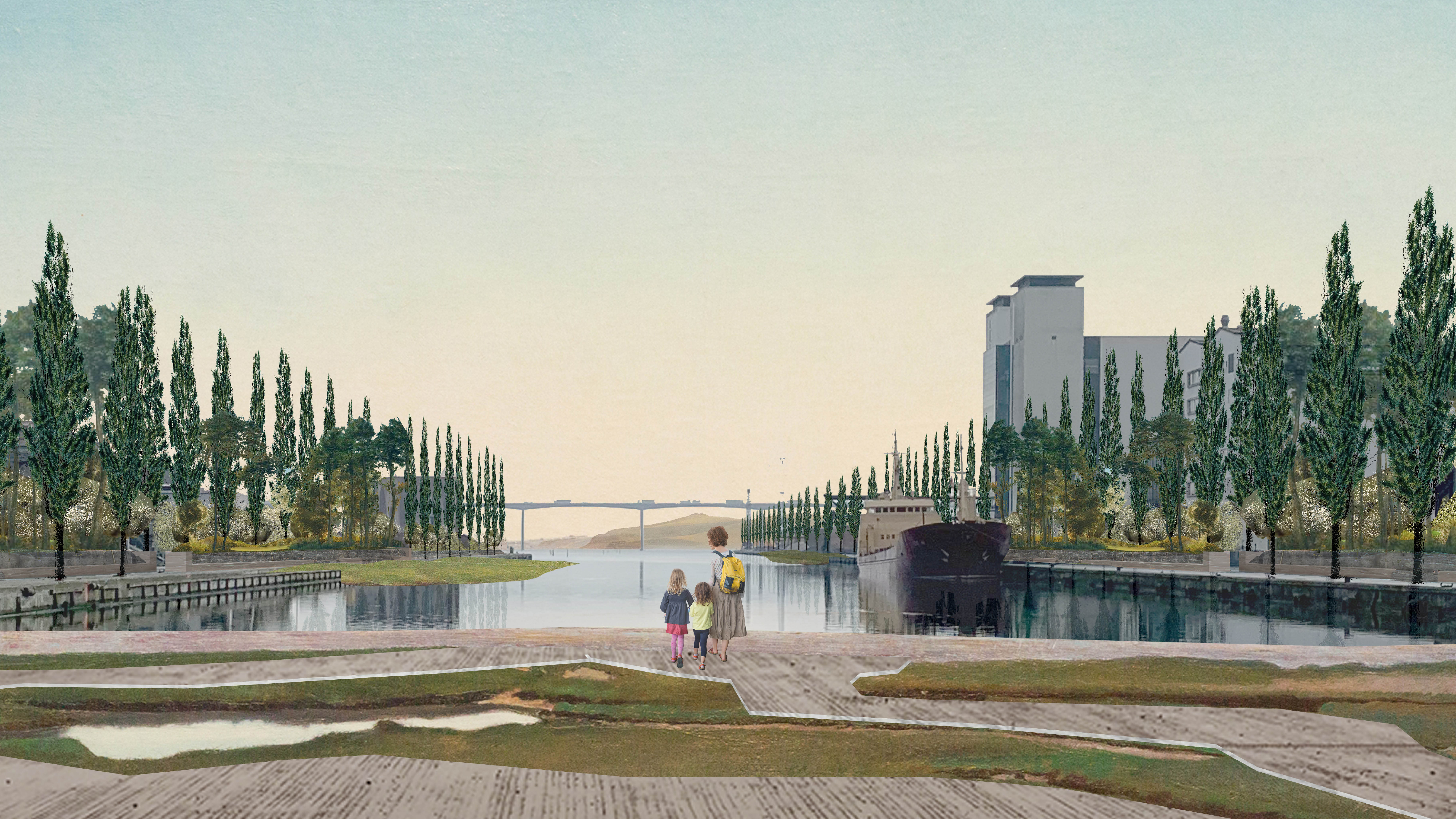 "Mens vi venter på vandet" er tegnet af arkitekterne Jonathan Houser og Jonas Johansen og vandt andenpladsen.