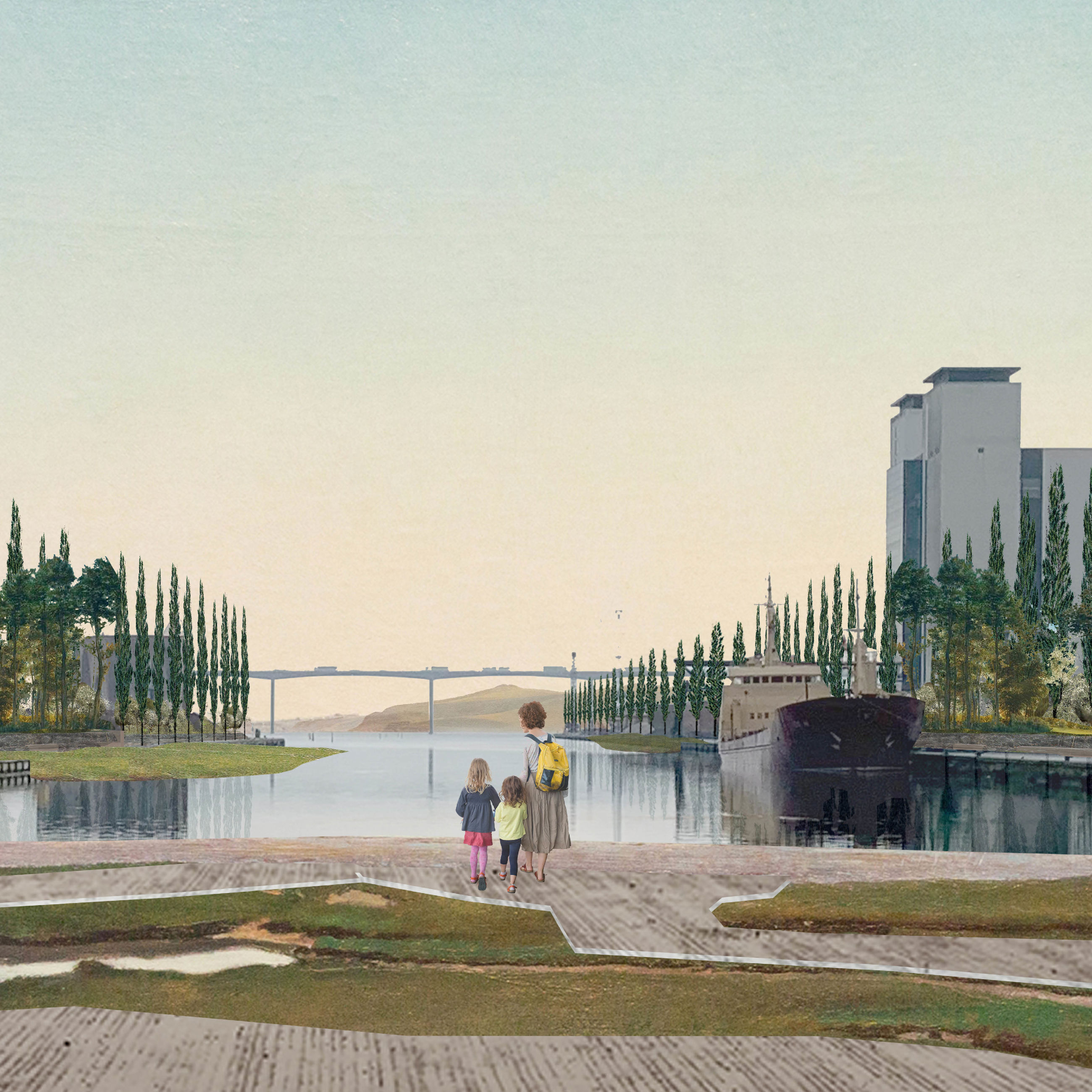 "Mens vi venter på vandet" er tegnet af arkitekterne Jonathan Houser og Jonas Johansen og vandt andenpladsen.