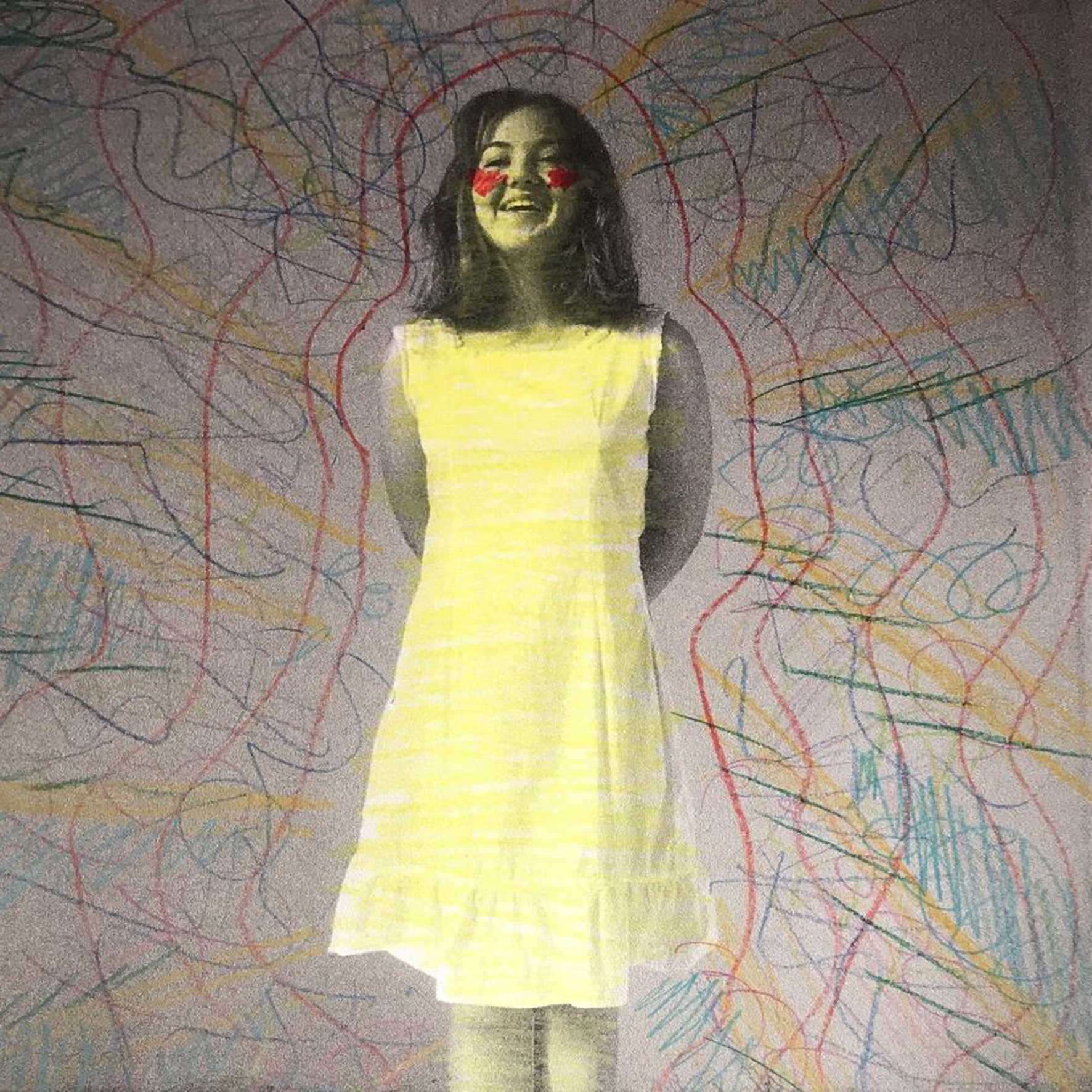 Darma Christensen, Lokalet i min krop, tegning på foto, Egå Gymnasium