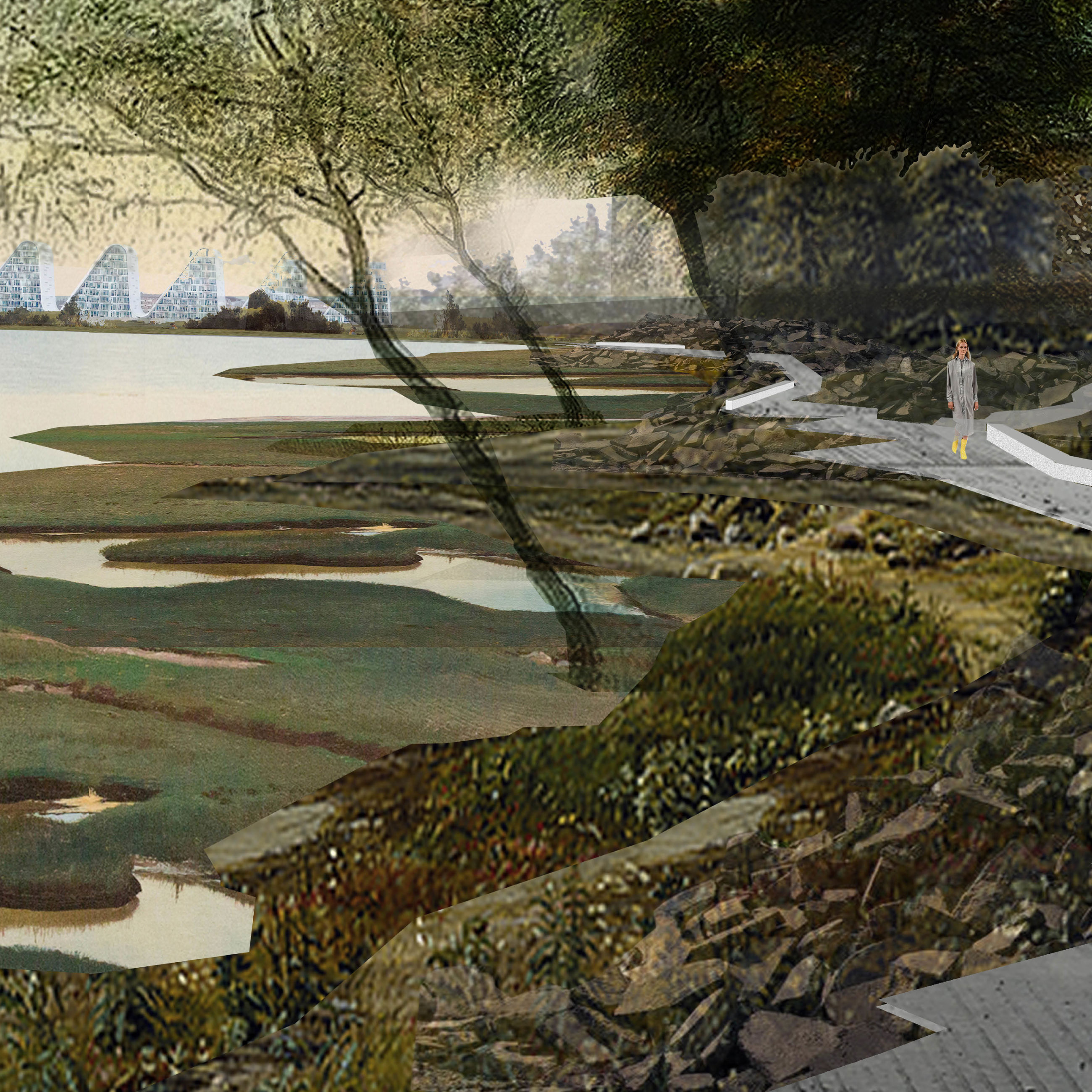 "Mens vi venter på vandet" er tegnet af arkitekterne Jonathan Houser og Jonas Johansen og vandt andenpladsen.